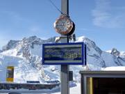 Informatiebord met vertrektijden van de tandradbaan