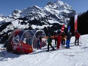 Start van het skimovie-traject op de World Cup-afdaling Chuenisbärgli