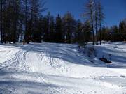 Einde van de middelzware piste Rennstrecke