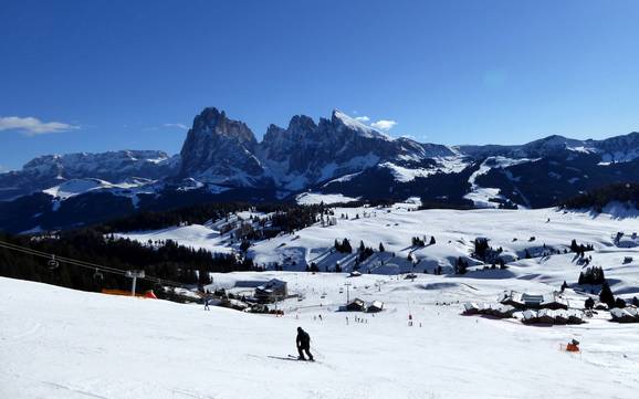 Grootste hoogteverschil in de vakantieregio Seiser Alm – skigebied Seiser Alm (Alpe di Siusi)