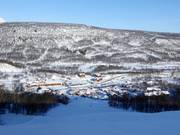 Uitzicht op de centrale accommodaties Fjällgården