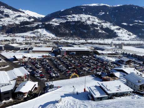 Oostenrijkse Alpen: bereikbaarheid van en parkeermogelijkheden bij de skigebieden – Bereikbaarheid, parkeren Kaltenbach – Hochzillertal/Hochfügen (SKi-optimal)