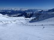 Moeilijke piste bij de Maurergletscher