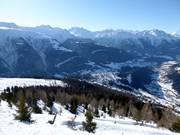 Uitzicht op het dorp Bellwald vanaf het skigebied
