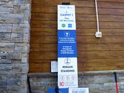 Informatie bij het begin van de lift