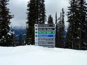 Pistebewegwijzering in Revelstoke Mountain Resort