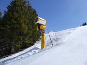 Krachtige sneeuwkanon bij de Chuenisbärgli