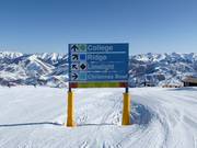 Pistebewegwijzering in het skigebied Bald Mountain in Sun Valley