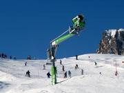 Sneeuwkanonnen bij de Kristallbahn-afdaling