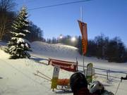 Uitzicht vanaf het liftstation op de piste