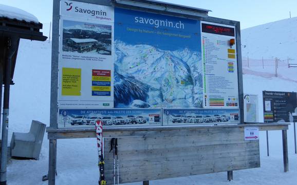 Surses (Oberhalbstein): oriëntatie in skigebieden – Oriëntatie Savognin