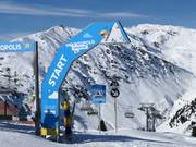 Start van de steile piste Harakiri