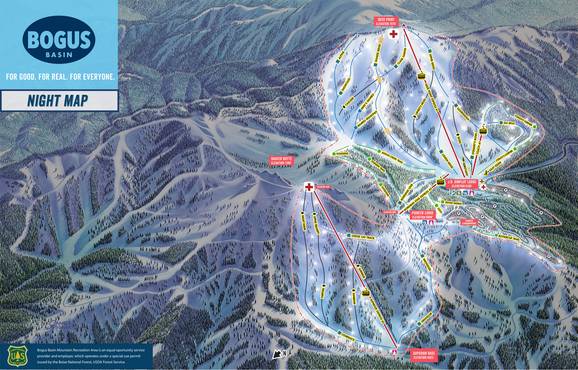 Bogus Basin Night Map