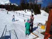 Hulp bij het instappen bij de sleeplift