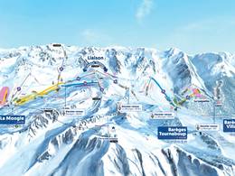 Pistekaart Grand Tourmalet/Pic du Midi – La Mongie/Barèges