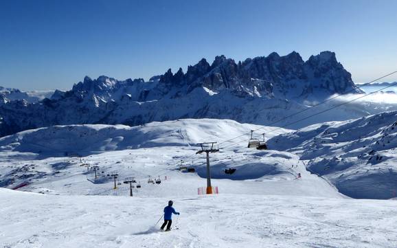 Grootste hoogteverschil in het Val di Fassa (Fassatal) – skigebied Passo San Pellegrino/Falcade