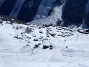 Uitzicht op de accommodaties op de Lauchernalp