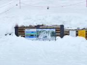 Pistekaart en bewegwijzering in het skigebied Snow King Mountain