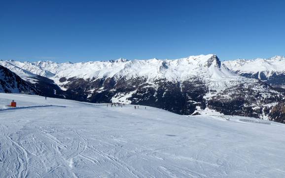 Grootste hoogteverschil in de Twee Landen Skiarena in Noord- en Zuid-Tirol – skigebied Nauders am Reschenpass – Bergkastel