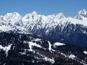 Uitzicht vanaf de Grosseck op de sleeplift Moserkopf
