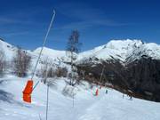 Sneeuwlansen in het sector Vallée Blanche