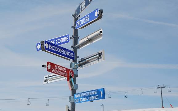 Beaufortain: oriëntatie in skigebieden – Oriëntatie Espace Diamant – Les Saisies/Notre-Dame-de-Bellecombe/Praz sur Arly/Flumet/Crest-Voland