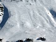 Brede poedersneeuwhelling bij de Sareiserjoch