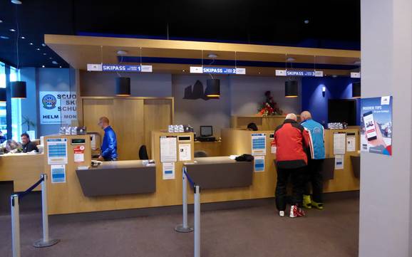 3 Zinnen Dolomieten: netheid van de skigebieden – Netheid 3 Zinnen Dolomieten – Helm/Stiergarten/Rotwand/Kreuzbergpass