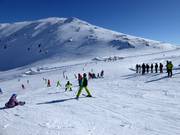 Uitzicht op de oefenpistes Wildkogelscharte I en II