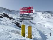 Pistebewegwijzering in het skigebied Sierra Nevada