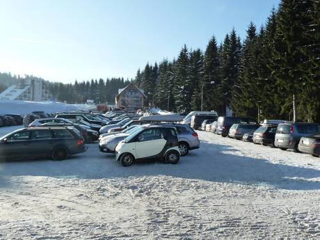 Noordwest-Tsjechië (Severozápad): bereikbaarheid van en parkeermogelijkheden bij de skigebieden – Bereikbaarheid, parkeren Keilberg (Klínovec)