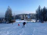 Uitzicht over het skigebied Lipno