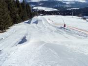 Geprepareerd snowpark op de Mutterer Alm