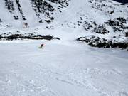 Zware afdaling Steinkogel vooraan