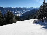 Piste naar het middenstation van de Spieljochbahn