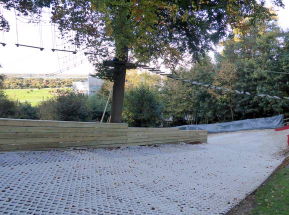 Start van de Main Slope in het droogskigebied The Oakwood