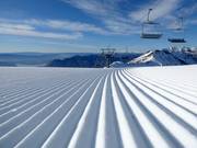 Perfect geprepareerde piste in het skigebied Treble Cone