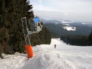 Volledige besneeuwing op de familieafdaling