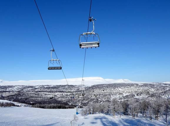 Fjällgårdsbanan - 4-persoons hogesnelheidsstoeltjeslift (koppelbaar)