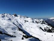 Uitzicht op het skigebied bij de Maschgenkamm