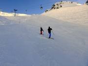 Steile afdaling bij de Planplatten