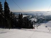 Wedstrijdpiste onder de kabelbaan