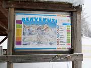 Pistekaart bij het dalstation