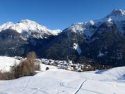 De plaats Sent (alleen dalafdaling, geen liftverbinding)