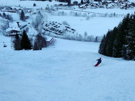 Skigebieden voor gevorderden en off-piste skiërs Tannheimer Tal – Gevorderden, off-piste skiërs Wannenjoch/Rohnenspitze – Schattwald/Zöblen