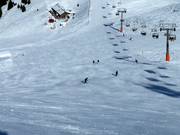 De zwarte piste vanaf de Wastlhöhe is steil, maar breed.