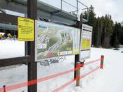 Pistekaart bij het dalstation Bronze Chair