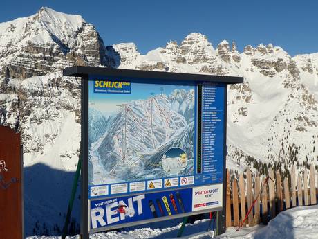 Innsbruck-Land: oriëntatie in skigebieden – Oriëntatie Schlick 2000 – Fulpmes