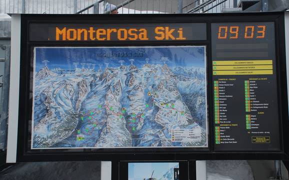 Monte Rosa: oriëntatie in skigebieden – Oriëntatie Alagna Valsesia/Gressoney-La-Trinité/Champoluc/Frachey (Monterosa Ski)