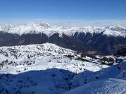 Uitzicht vanaf de Monte Tamai op de Monte Zoncolan